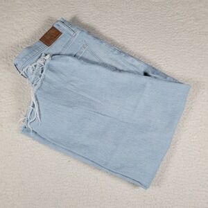 Madewell The Perfect Vintage Wide-Leg Crop Jean Women 32 (36x29) Lt Wash Raw Hem
